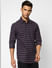 Blue Striped Print Full Sleeves Shirt_405151+2