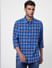 Blue Check Print Full Sleeves Shirt_405153+2