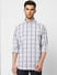 Grey Check Print Full Sleeves Shirt_405154+2