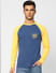 Blue Colourblocked Full Sleeves T-shirt_405164+2