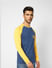 Blue Colourblocked Full Sleeves T-shirt_405164+3