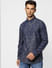 Blue Floral Denim Full Sleeves Shirt_405166+2