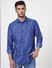 Light Blue Floral Denim Full Sleeves Shirt_405167+2