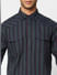 Green Striped Full Sleeves Shirt_405178+5