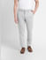 Grey Mid Rise Slim Fit Trousers_405190+2