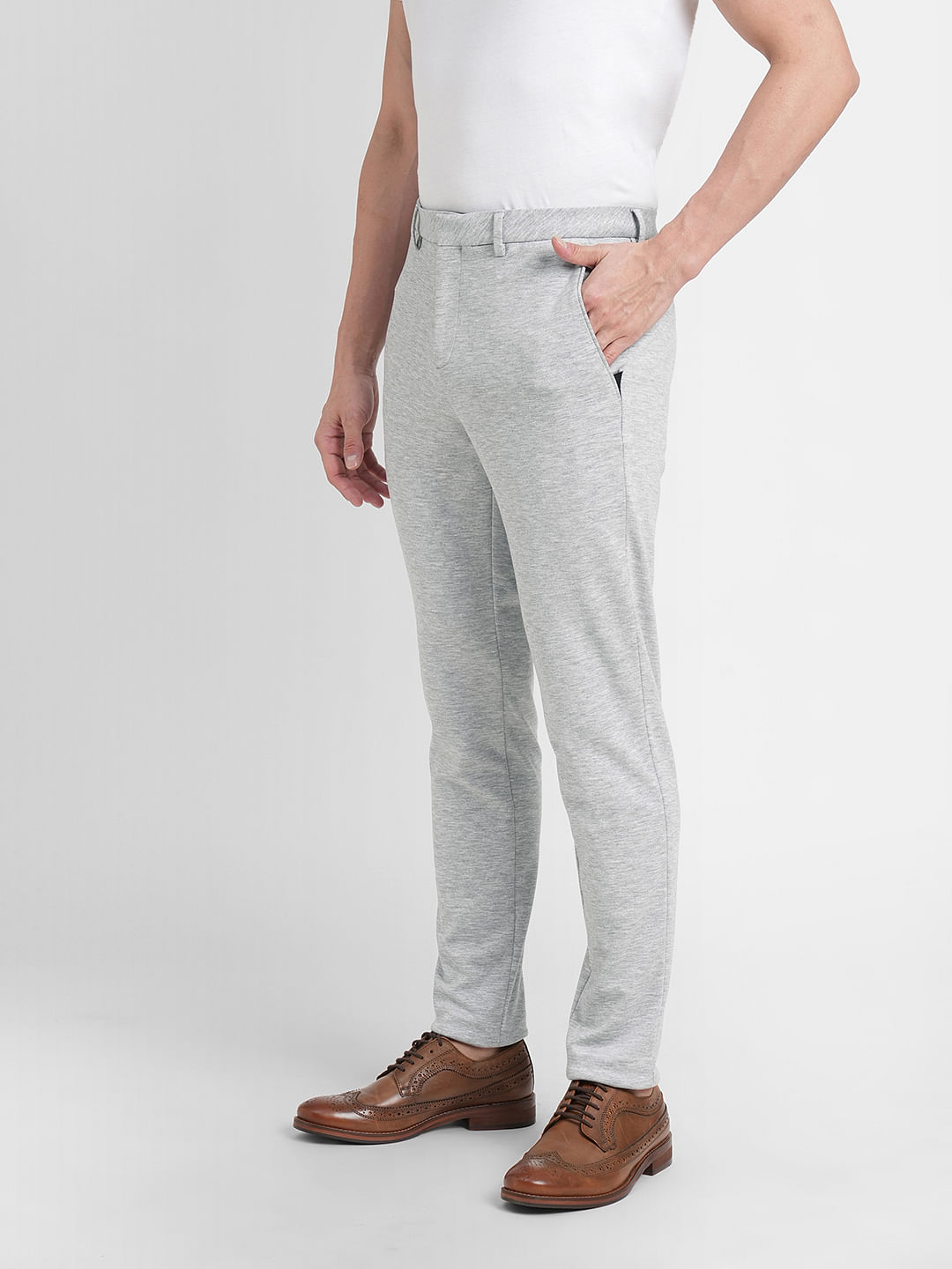Formal Slim Fit Men Grey Trousers  Buy Formal Slim Fit Men Grey Trousers  Online at Best Prices in India  Flipkartcom