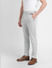 Grey Mid Rise Slim Fit Trousers_405190+3