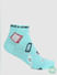 Pack of 2 Printed Ankle Socks - Beige & Green