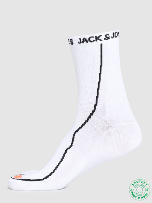 White Printed Socks 