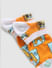 Orange Graphic Print Ankle Socks _383672+4