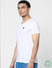 White & Blue V Neck T-shirts - Pack of 2_385281+3