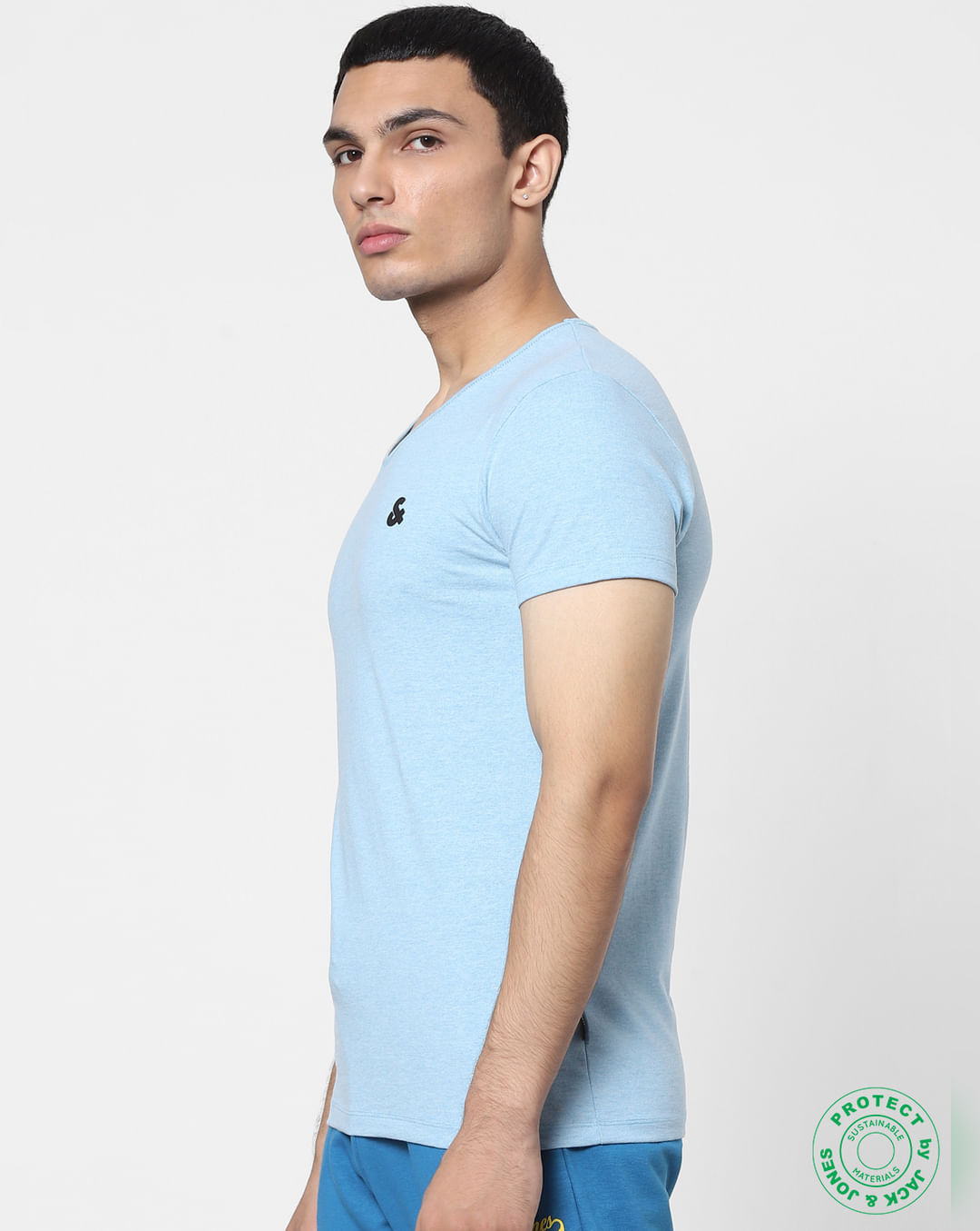 Buy White & Blue V Neck T-shirts - Pack of 2 Online in India - Flat 50% Off