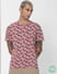 Pink Tropical Print Crew Neck T-shirt