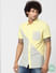 Yellow & Grey Striped Short Sleeves Shirt