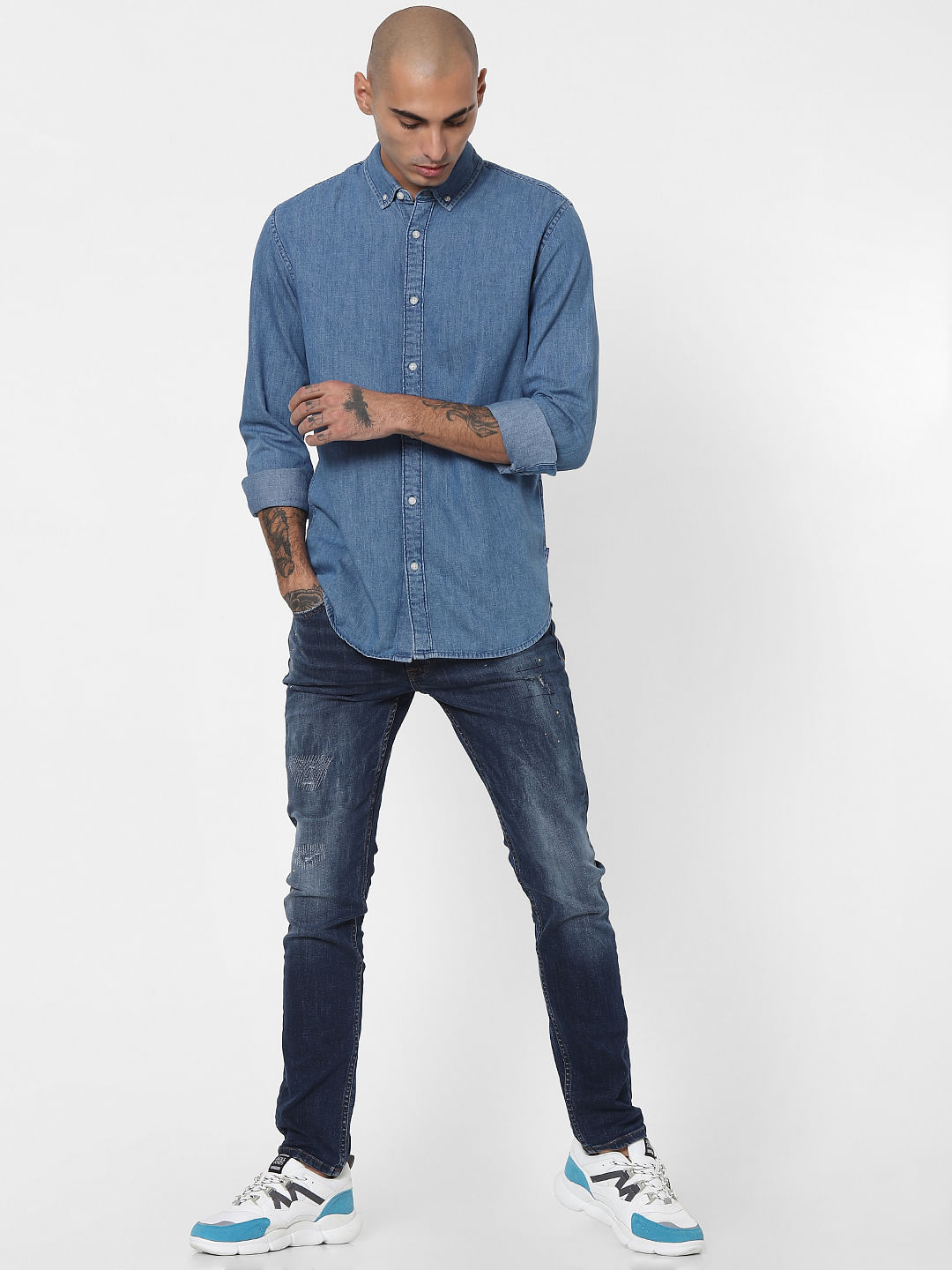United Colors Of Benetton Denim Jeans Shirts - Buy United Colors Of  Benetton Denim Jeans Shirts online in India