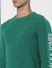 Green Logo Printed Sleeves Pullover 
