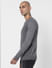 Grey Textured Striped Pullover_385714+3