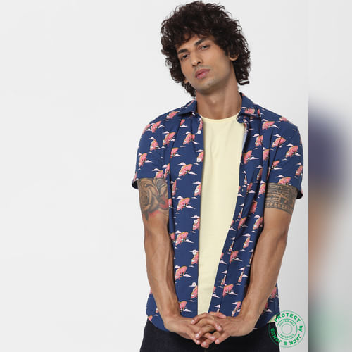JACK&JONES Light Yellow Crew Neck T-shirt