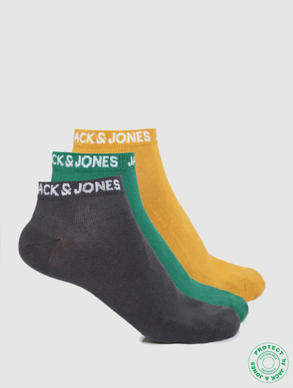 Pack of 3 Ankle Socks - Multi-coloured