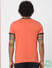 Orange Tape Detail Crew Neck T-shirt