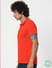 Red Contrast Tipping Polo Neck T-shirt_385391+3