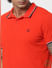 Red Contrast Tipping Polo Neck T-shirt_385391+5