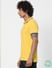 Yellow Contrast Tipping Polo Neck T-shirt_385393+3