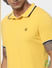 Yellow Contrast Tipping Polo Neck T-shirt_385393+5