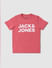 Boys Pink Logo Print Crew Neck T-shirt_385312+1