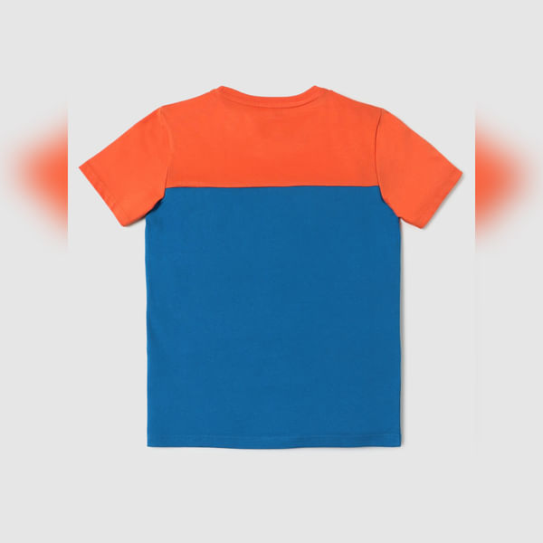 

Boys Orange Slogan Print Crew Neck T-shirt