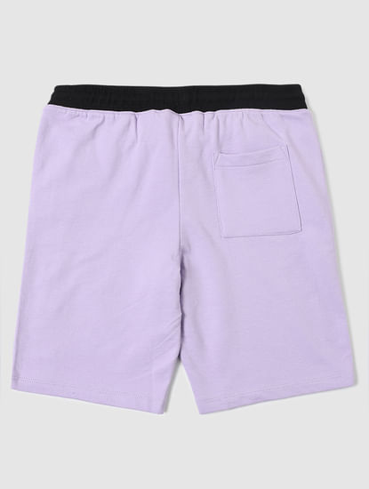 Boys Purple Colourblocked Shorts