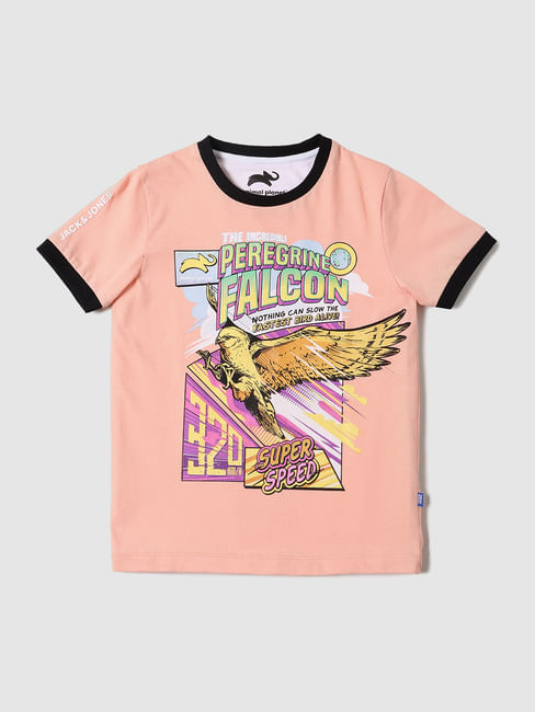 BOYS X ANIMAL PLANET Peach Graphic Print Crew Neck T-shirt