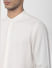 White Mandarin Collar Full Sleeves Shirt