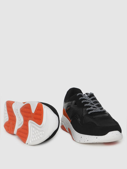 Black Contrast Detail Sneakers