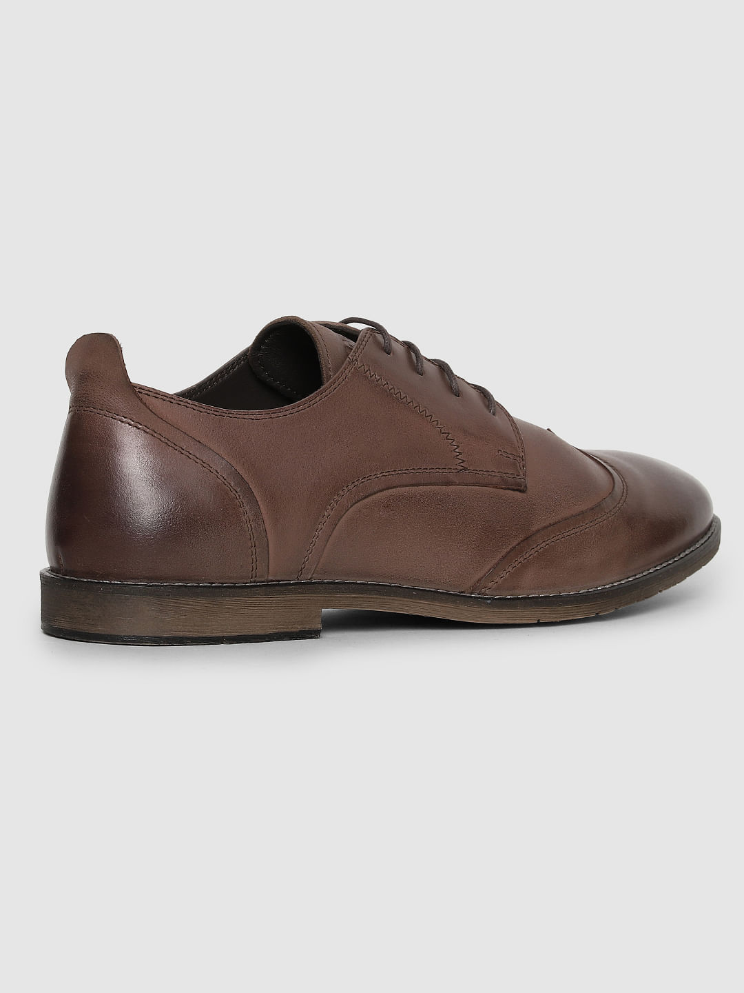 Buy Men Brown Leather Derby Shoes 