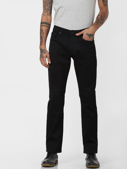 Black Low Rise Clark Regular Fit Jeans