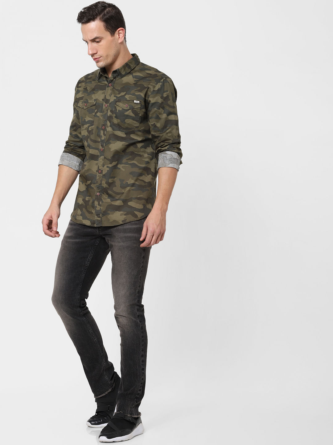 camouflage print shirt