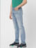 Blue Mid Rise Tim Distressed Slim Fit Jeans_382615+3