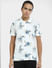 White Tropical Print Polo T-shirt_406224+2