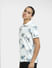 White Tropical Print Polo T-shirt_406224+3