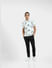 White Tropical Print Polo T-shirt_406224+6