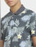Grey Tropical Print Polo T-shirt_406225+5