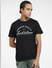 Black Logo Print Crew Neck T-shirt_406226+2