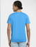 Blue Logo Print Crew Neck T-shirt_406229+4