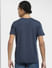 Navy Blue Logo Print Crew Neck T-shirt_406230+4