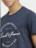 Navy Blue Logo Print Crew Neck T-shirt_406230+5