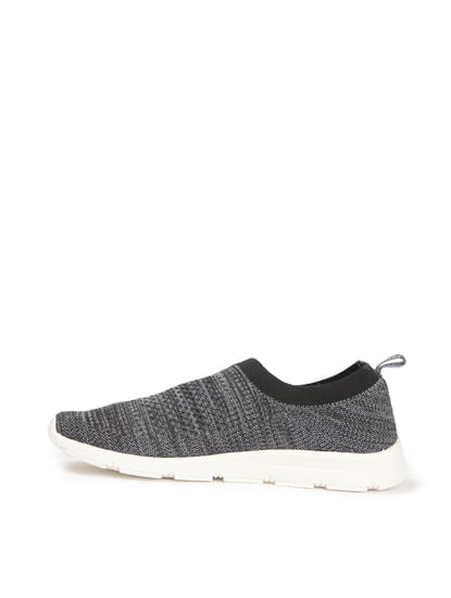 Grey Knit Slip On Sneakers