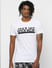 White Logo Print Crew Neck T-shirt_383105+2