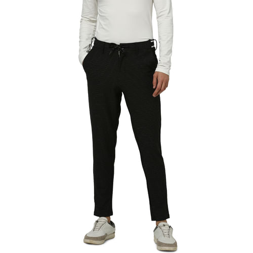JACK&JONES Black Mid Rise Striped Pants