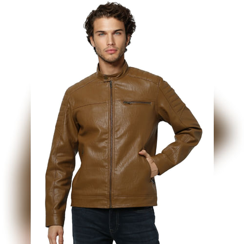 JACK&JONES Brown Biker Jacket